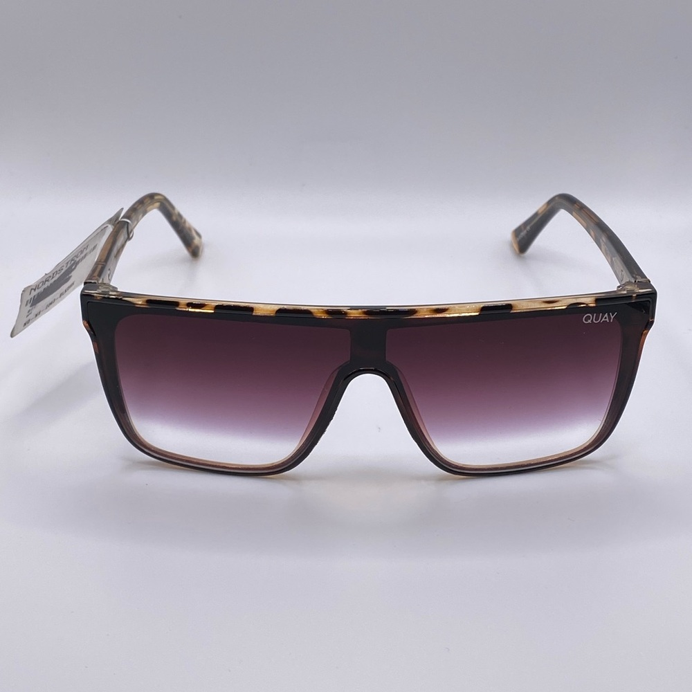 Quay Australia Nightfall Tortoiseshell Shield Sunglasses Brown Gradient Lenses